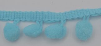 Soft Pom Pom Fringe Trim - Turquoise 10mm