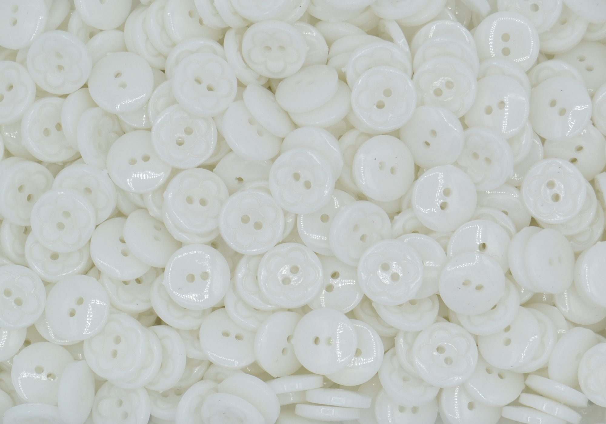White - Flower Shirt 2 Hole 12mm - Acrylic Buttons for Costumes & Children's Craft Projects