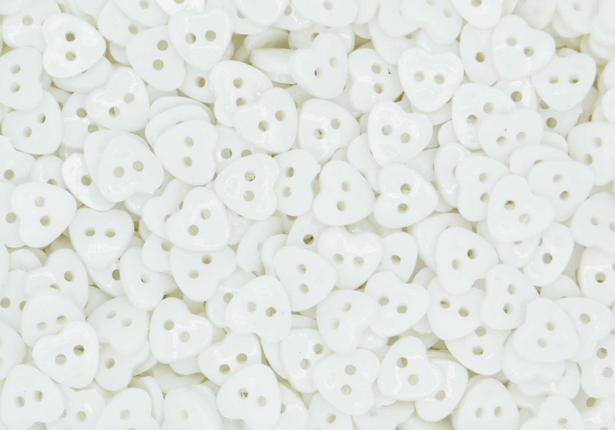 White - Heart 2 Hole 12mm - Acrylic Buttons for Costumes & Children's Craft Projects