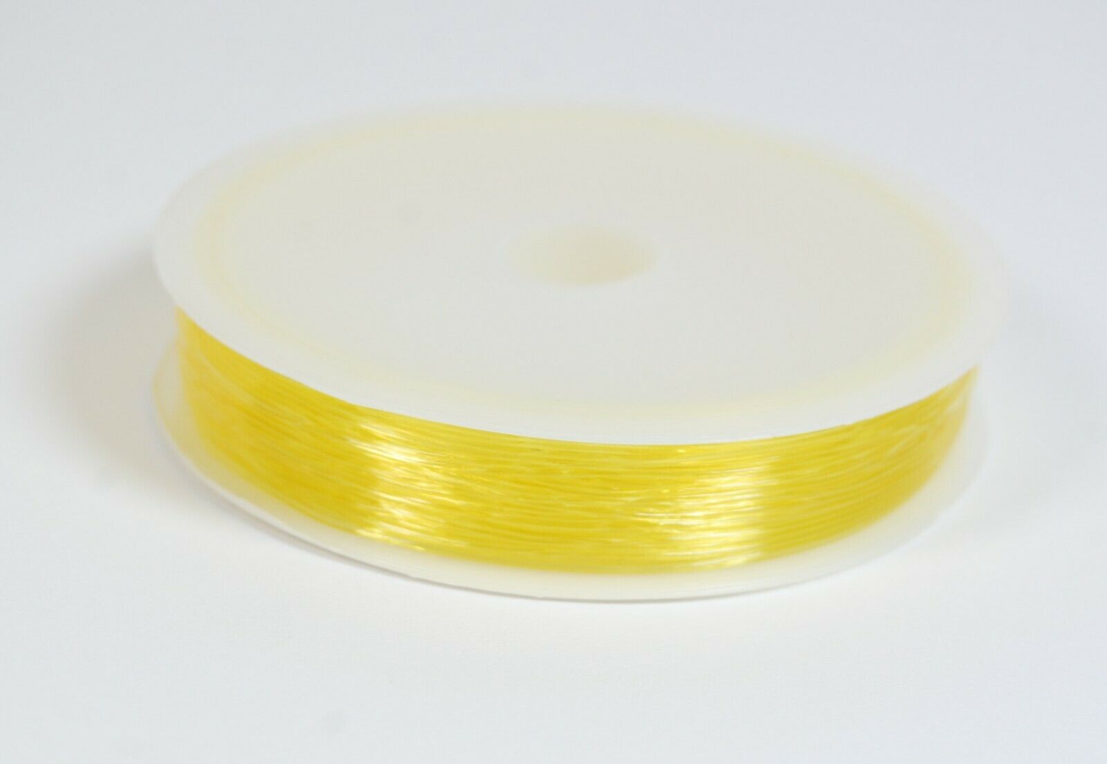 Pack of 1 Roll - 0.5mm x 20m Yellow Elastic Strong & Stretchy Beading Wire