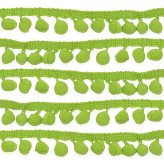 Apple Green 10mm Soft Pom Pom Fringe Trim