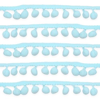 Baby Blue 10mm Soft Pom Pom Fringe Trim