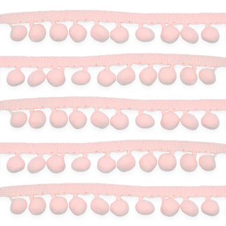 Baby Pink 10mm Soft Pom Pom Fringe Trim