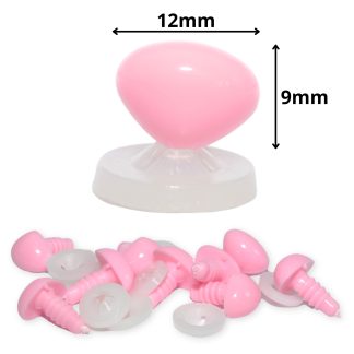 12mm x 9mm Baby Pink Triangle Nose with Plastic Backs
