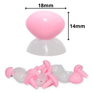18mm x 14mm Baby Pink Triangle Nose with Plastic Backs