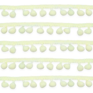 Cream 10mm Soft Pom Pom Fringe Trim