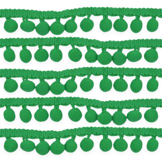 Emerald 10mm Soft Pom Pom Fringe Trim