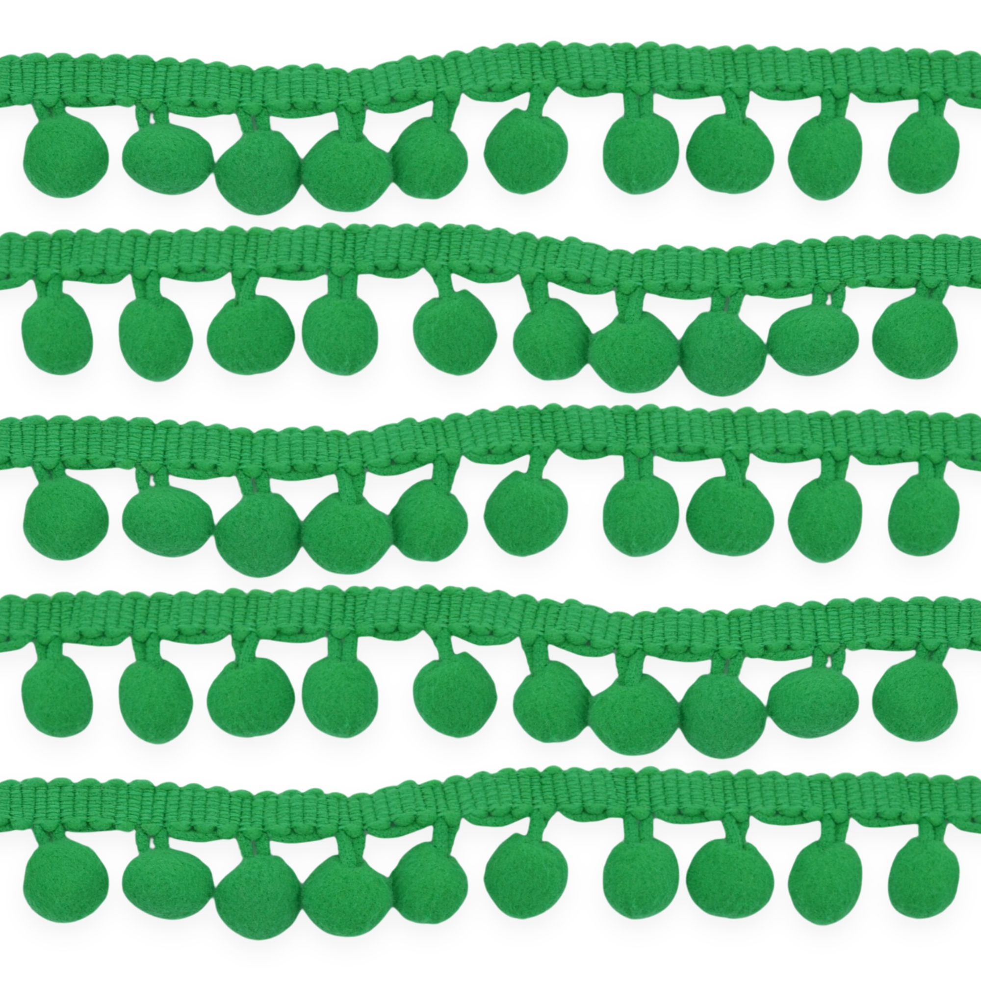 Emerald 10mm Soft Pom Pom Fringe Trim
