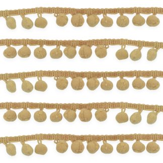 Gold 10mm Soft Pom Pom Fringe Trim