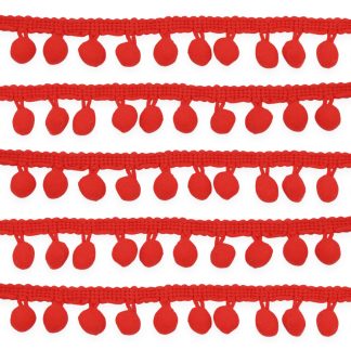 Good Red 10mm Soft Pom Pom Fringe Trim