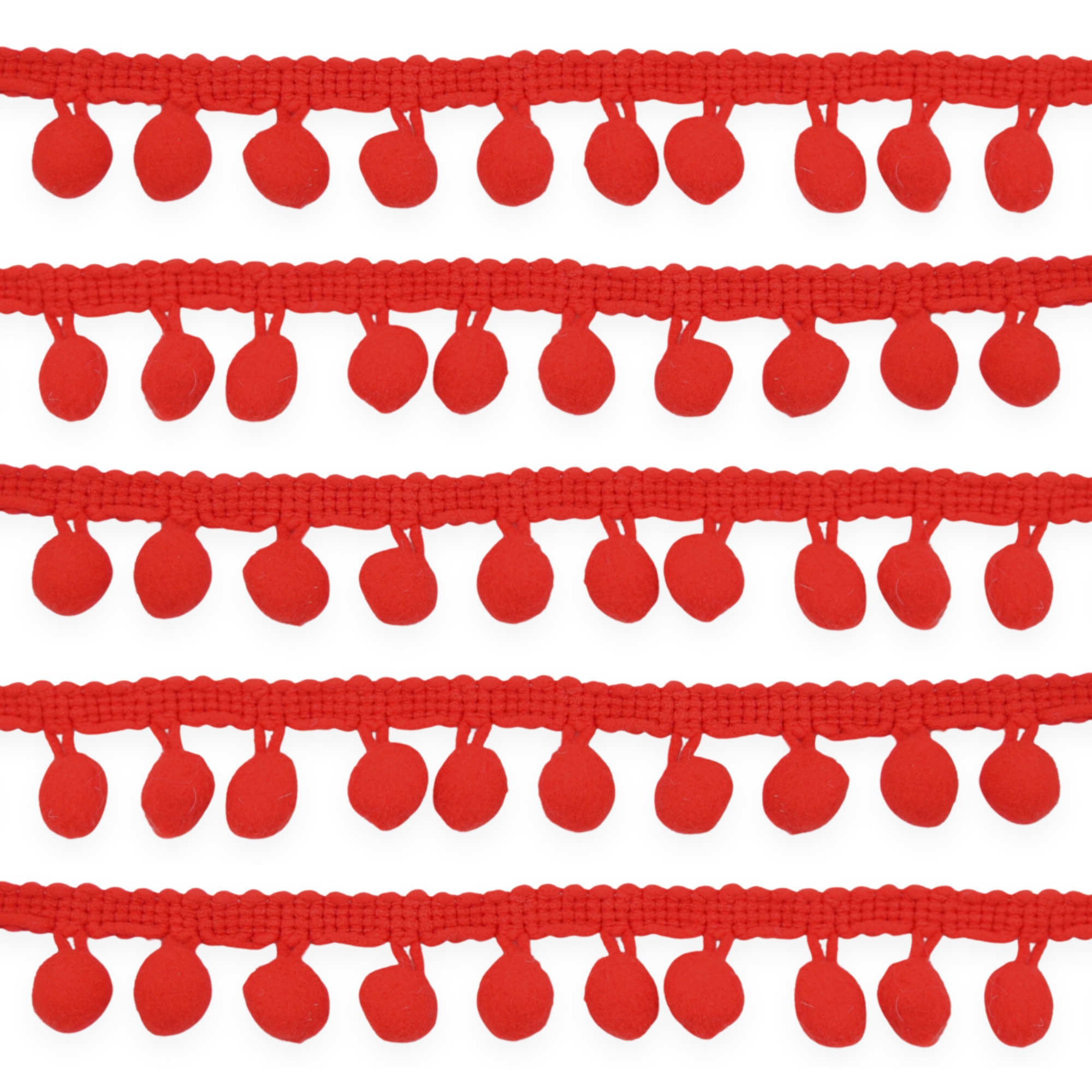 Good Red 10mm Soft Pom Pom Fringe Trim