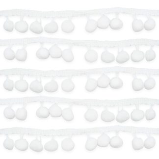 Good White 10mm Soft Pom Pom Fringe Trim
