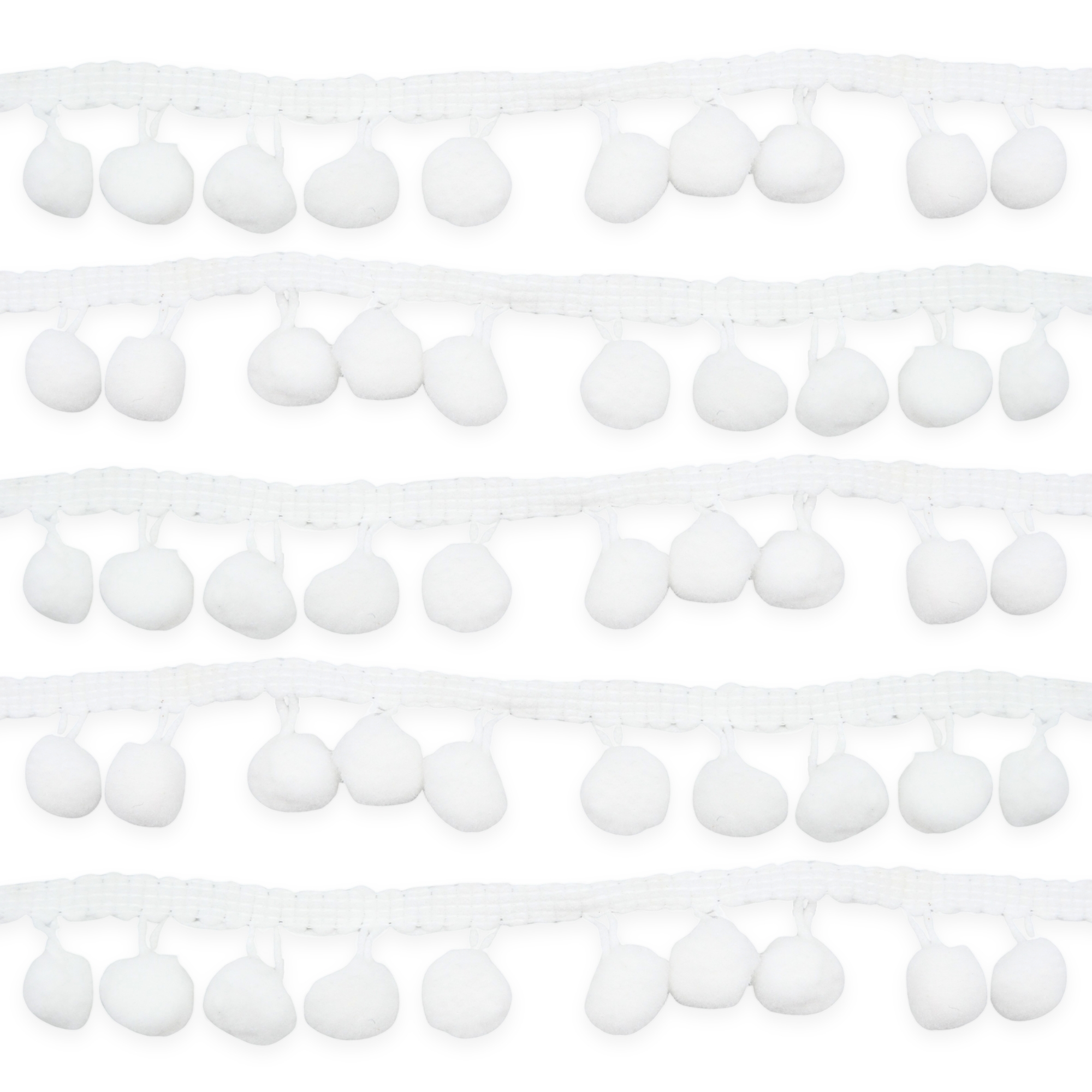 Good White 10mm Soft Pom Pom Fringe Trim