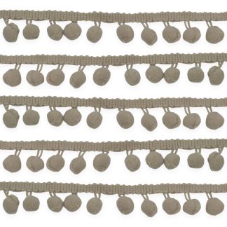 Light Brown 10mm Soft Pom Pom Fringe Trim