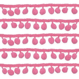 Rose 10mm Soft Pom Pom Fringe Trim