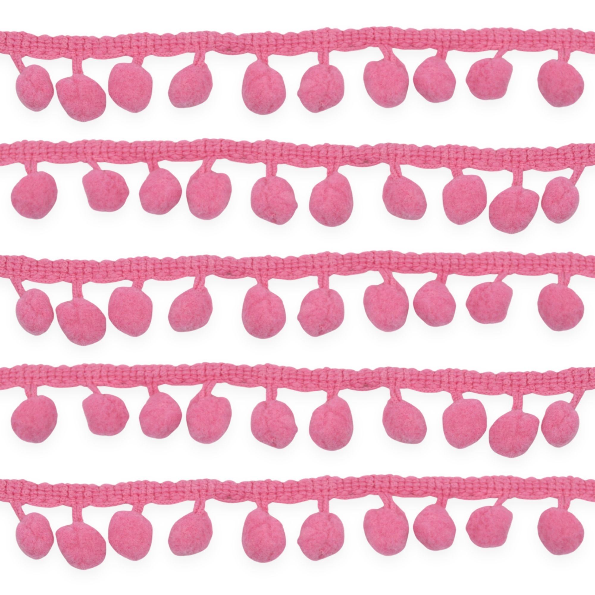 Rose 10mm Soft Pom Pom Fringe Trim