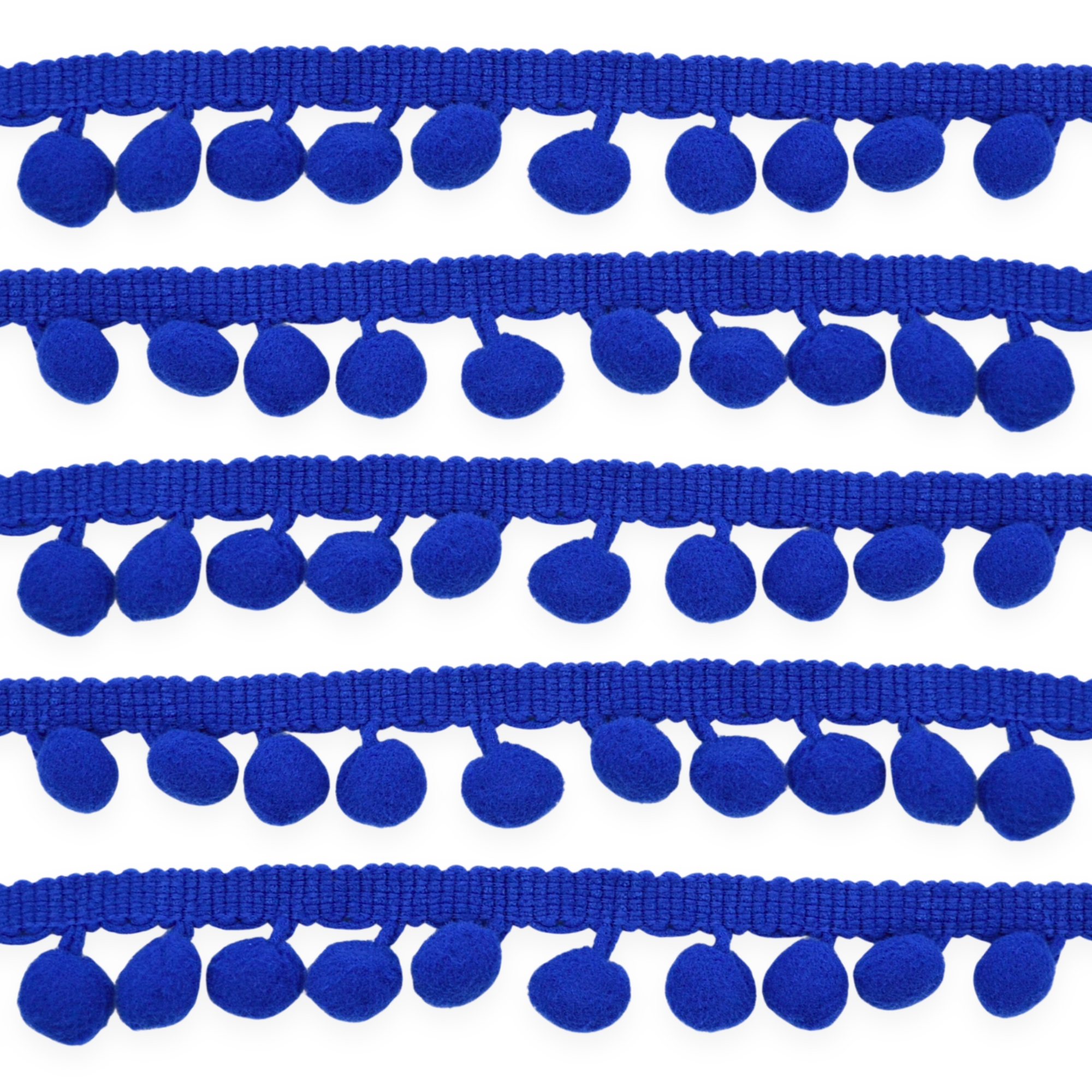 Royal Blue 10mm Soft Pom Pom Fringe Trim
