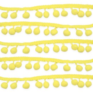Yellow 10mm Soft Pom Pom Fringe Trim