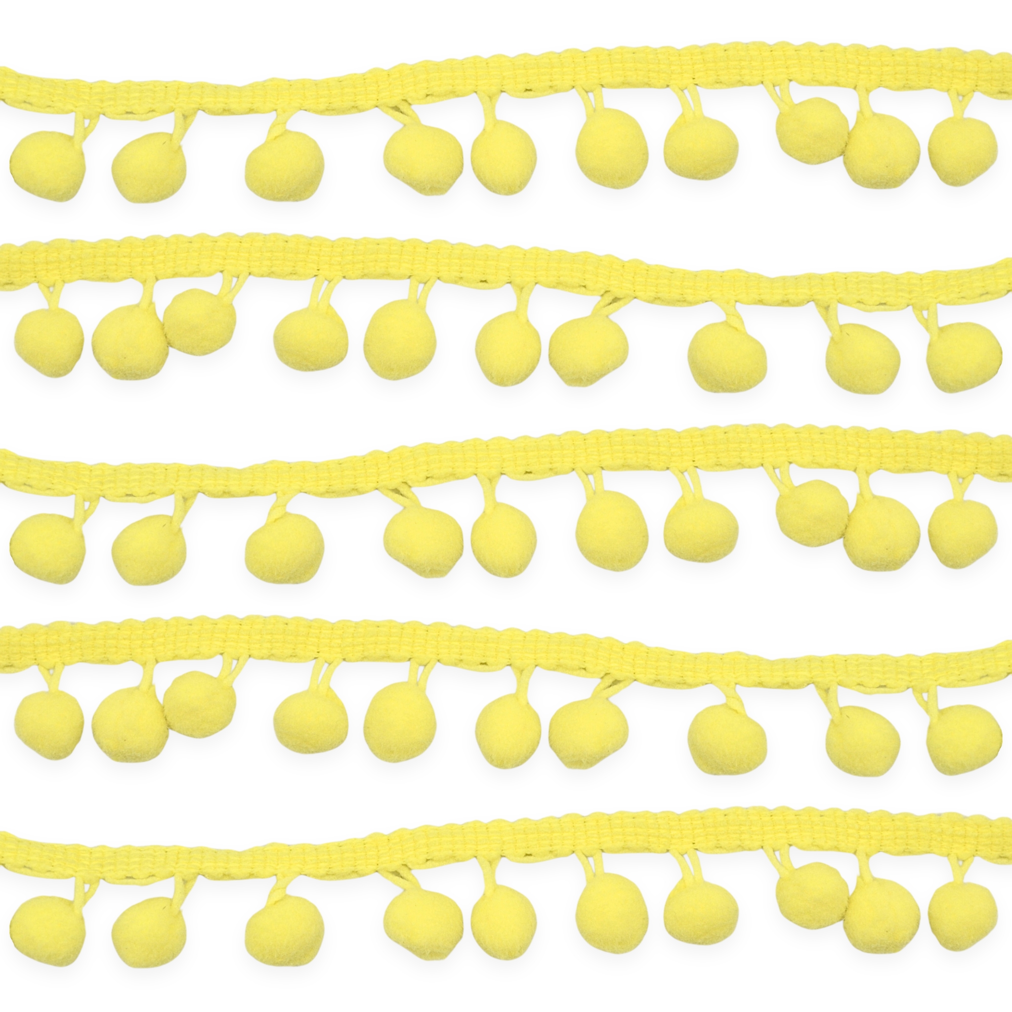 Yellow 10mm Soft Pom Pom Fringe Trim