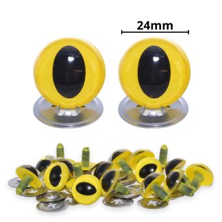 24mm Yellow Cat Crystal Eyes with Metal Backs