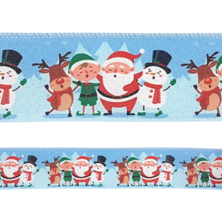 Christmas Characters Wire Edged 63mm - Printed Ribbon