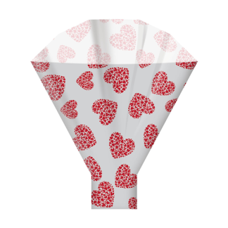 Double Hearts Red - 50cm x 35cm Flower Sleeves