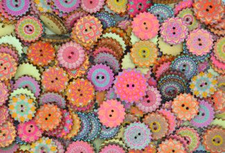 Fancy Wooden Buttons - Fancy Buttons 29 - 20mm