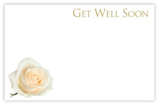 Get Well Soon (White Rose) - 60mm x 90mm Florist Cards