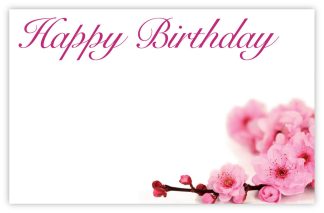 Happy Birthday (Cherry Blossom) - 60mm x 90mm Florist Cards