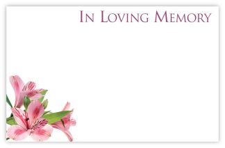 In Loving Memory (Pink Lilies) - 60mm x 90mm Florist Cards