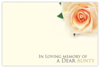 In Loving Memory Aunty (Cream Rose) - 60mm x 90mm OASIS® Florist Cards