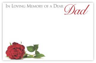 In Loving Memory Dad (Red Rose) - 60mm x 90mm Florist Cards