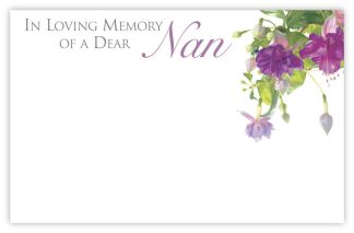 In Loving Memory Nan (Fuchsia) - 60mm x 90mm Florist Cards
