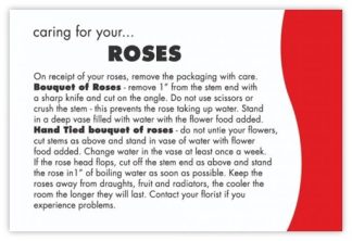 Caring for your Roses v22 - 60mm x 90mm OASIS® Florist Cards