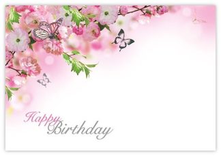 Happy Birthday (Butterflies & Blossom) - 60mm x 90mm OASIS® Florist Cards