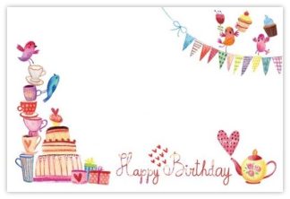 Happy Birthday (Tea Party) - 60mm x 90mm OASIS® Florist Cards - CelloExpress