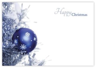 Happy Christmas (Blue Bauble) - 60mm x 90mm OASIS® Florist Cards