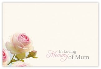 In Loving Memory Mum (White & Pink Rose) - 60mm x 90mm OASIS® Florist Cards