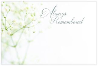 Always Remembered (White Flower) - 60mm x 90mm OASIS® Florist Cards