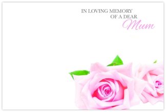 In Loving Memory Mum (Pink Roses) - 60mm x 90mm OASIS® Florist Cards