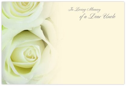 Uncle Rip Flower Card In Loving Memory Uncle (Cream Rose) - 60mm x 90mm OASIS® Florist Cards ...