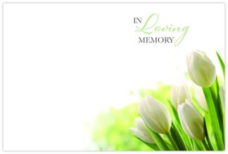 In Loving Memory (White Tulip) - 60mm x 90mm OASIS® Florist Cards