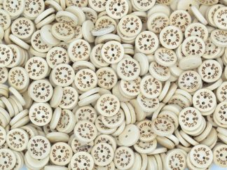 Printed Natural Wooden Buttons with Patterns or Quotes (Born in 2023-15mm)