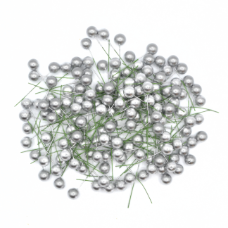 Silver 12mm Artificial Berries - Florist Accessories