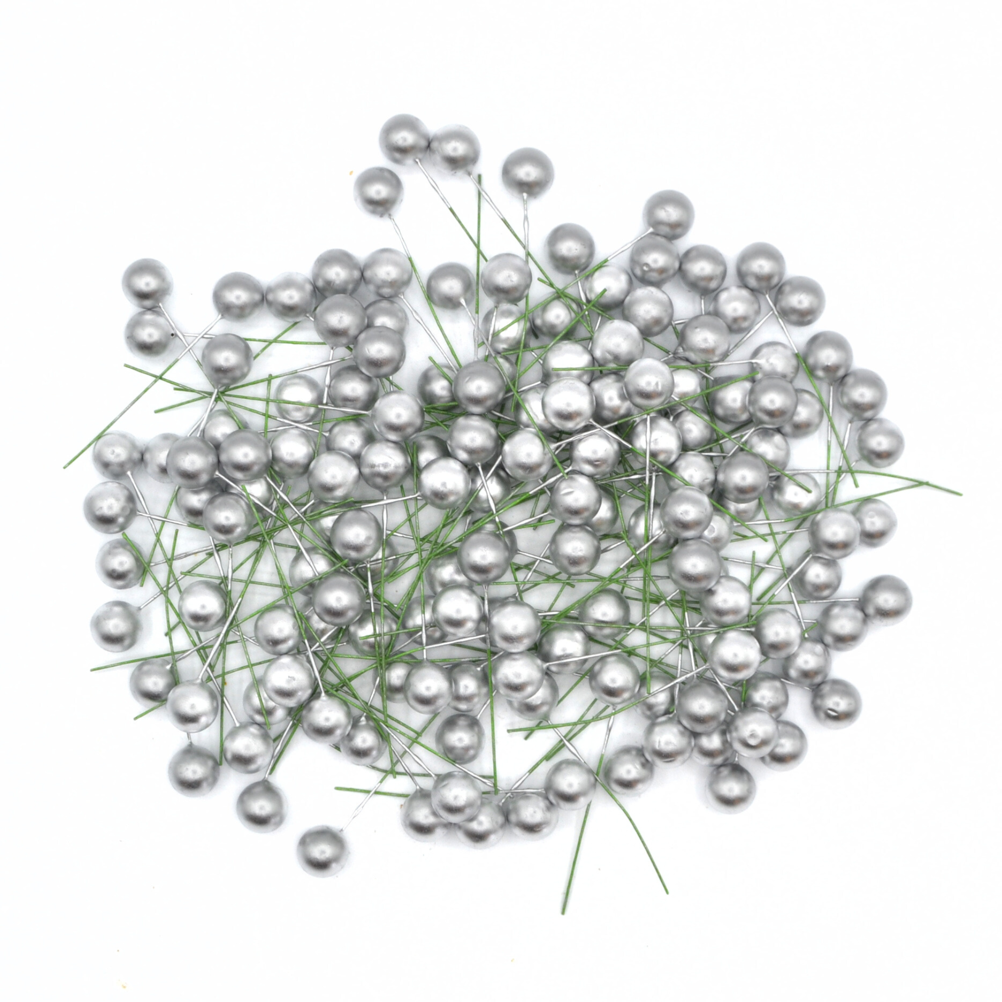 Silver 12mm Artificial Berries - Florist Accessories