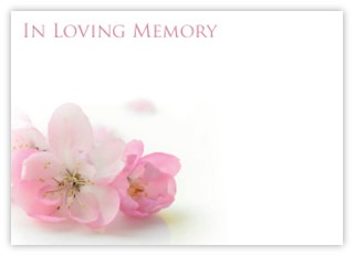 In Loving Memory (Pink Prunus) - 90mm x 125mm Florist Cards
