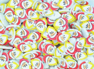 Christmas Wooden Buttons - Santa Claus Type 14