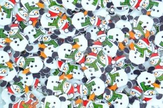 Christmas Wooden Buttons - Snowman Type 11