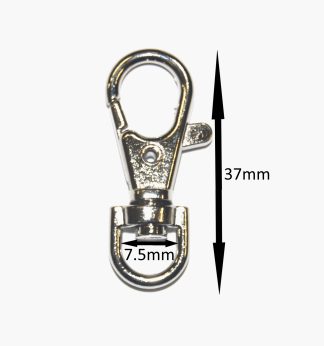 37mm Lobster C Clasps Silver