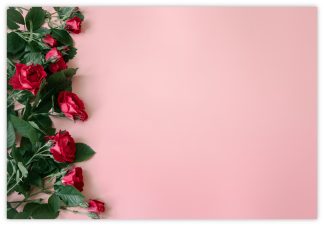 Blank (Pink Roses Left) - 55mm x 85mm Florist Cards